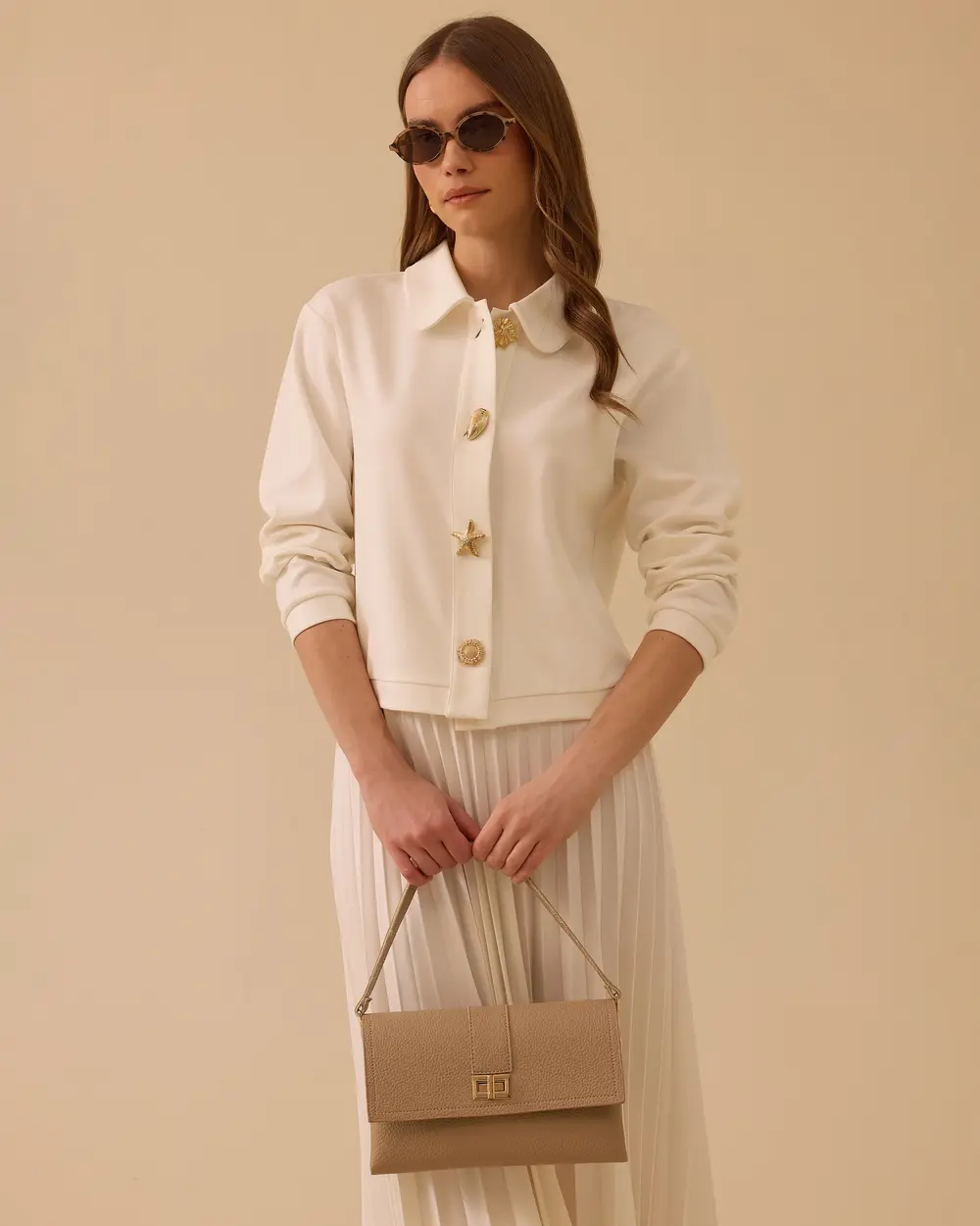 Bebe Yaka Düğmeli Örme Ceket