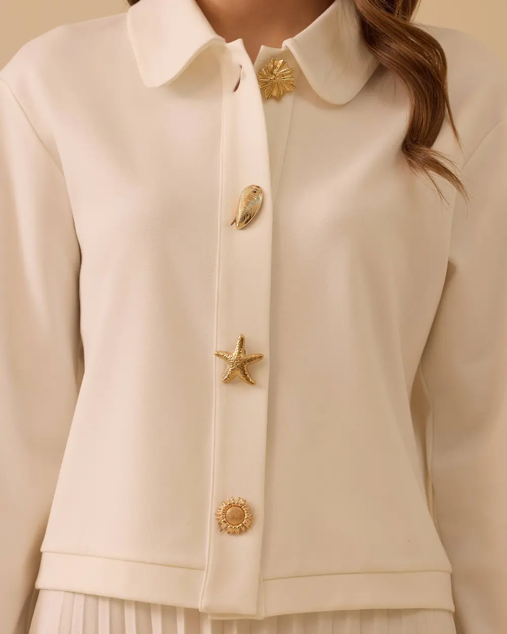 Bebe Yaka Düğmeli Örme Ceket