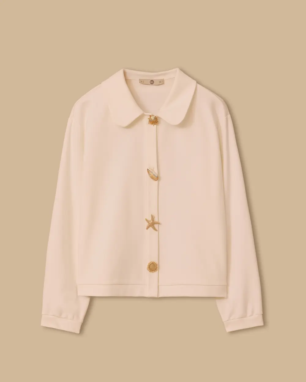 Baby Collar Buttoned Knitted Jacket