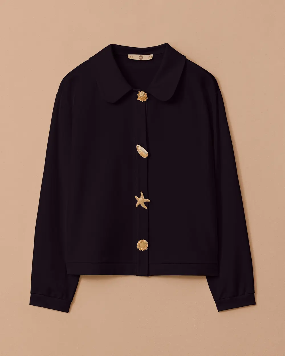 Bebe Yaka Düğmeli Örme Ceket