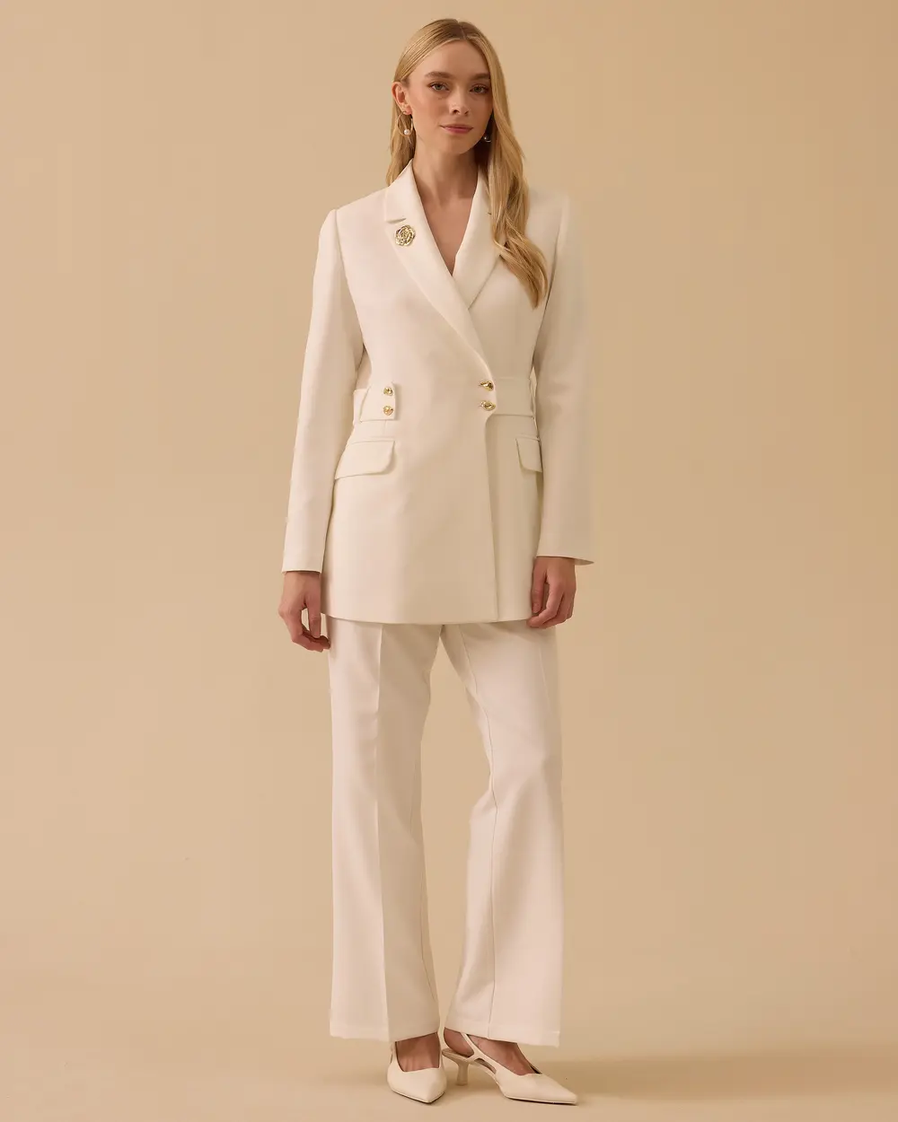 Double-breasted Collar Jacket with Darts