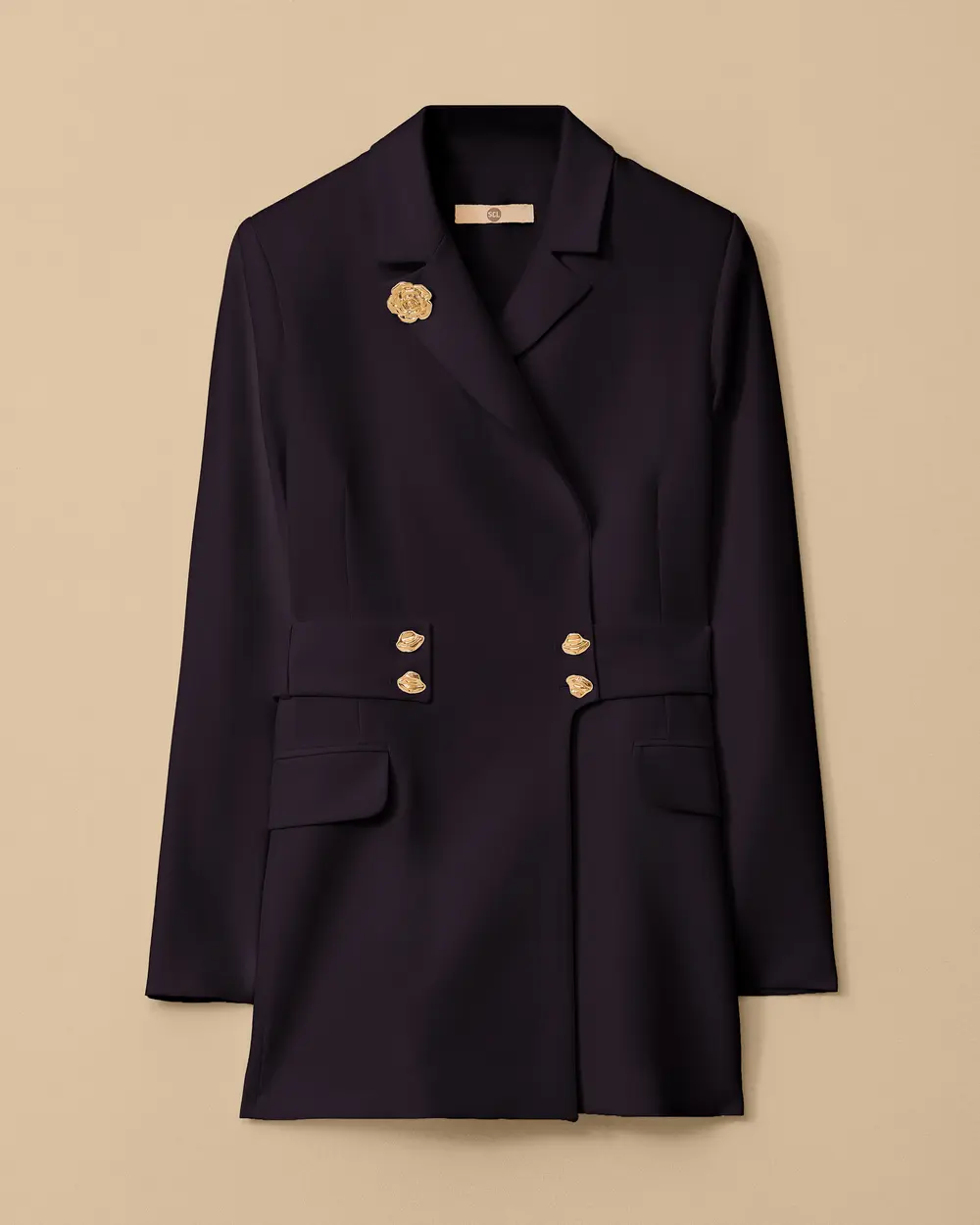 Double-breasted Collar Jacket with Darts