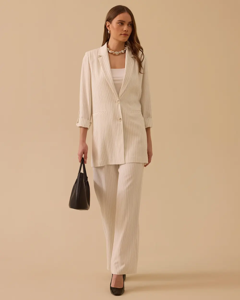 Çizgi Detaylı Blazer Ceket