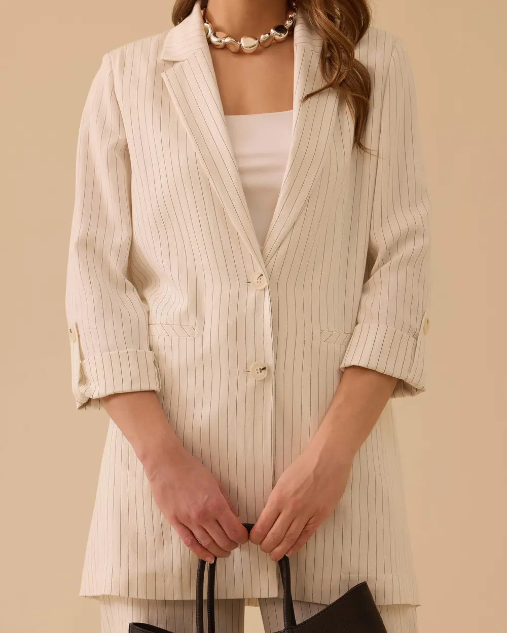 Çizgi Detaylı Blazer Ceket