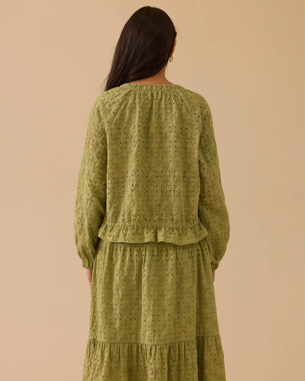 Round Neck Fiston Detailed Jacket
