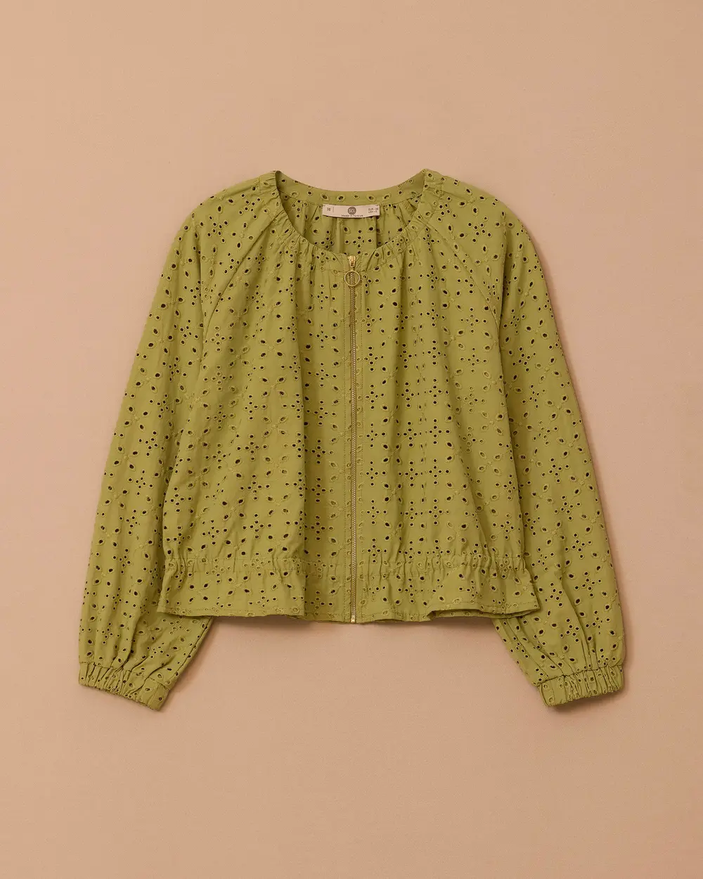 Round Neck Fiston Detailed Jacket