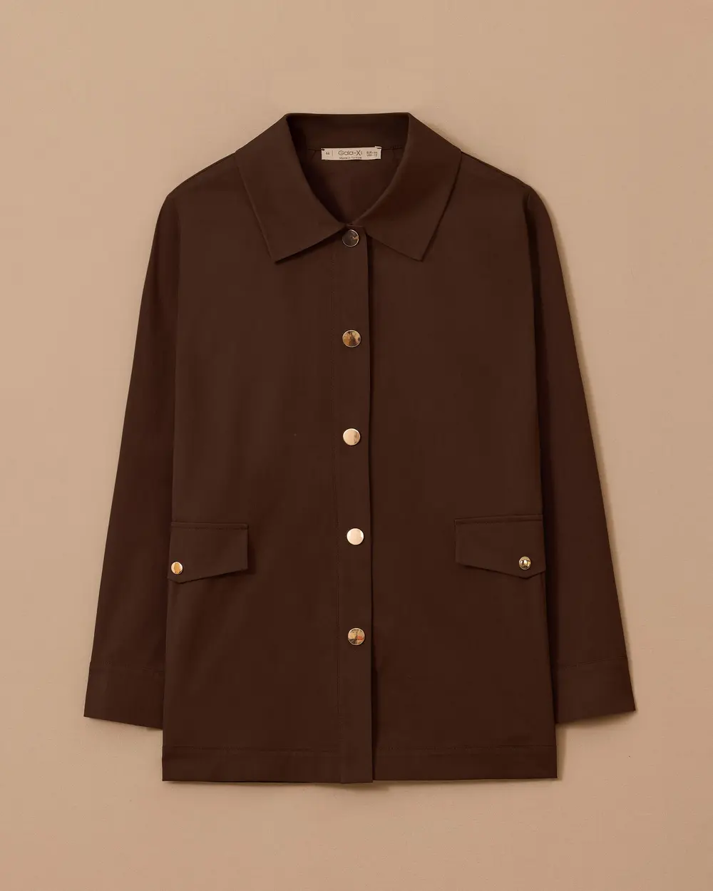 Büyük Beden Gömlek Yaka Kanvas Ceket