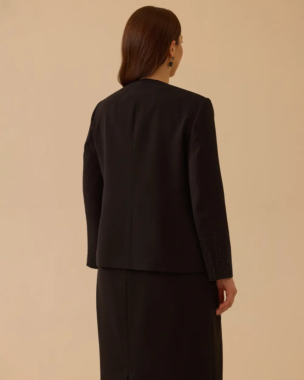 Plus Size Stone Detailed Stylish Jacket