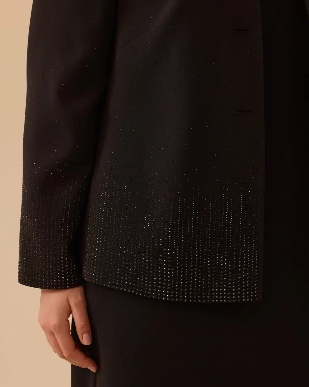 Plus Size Stone Detailed Stylish Jacket