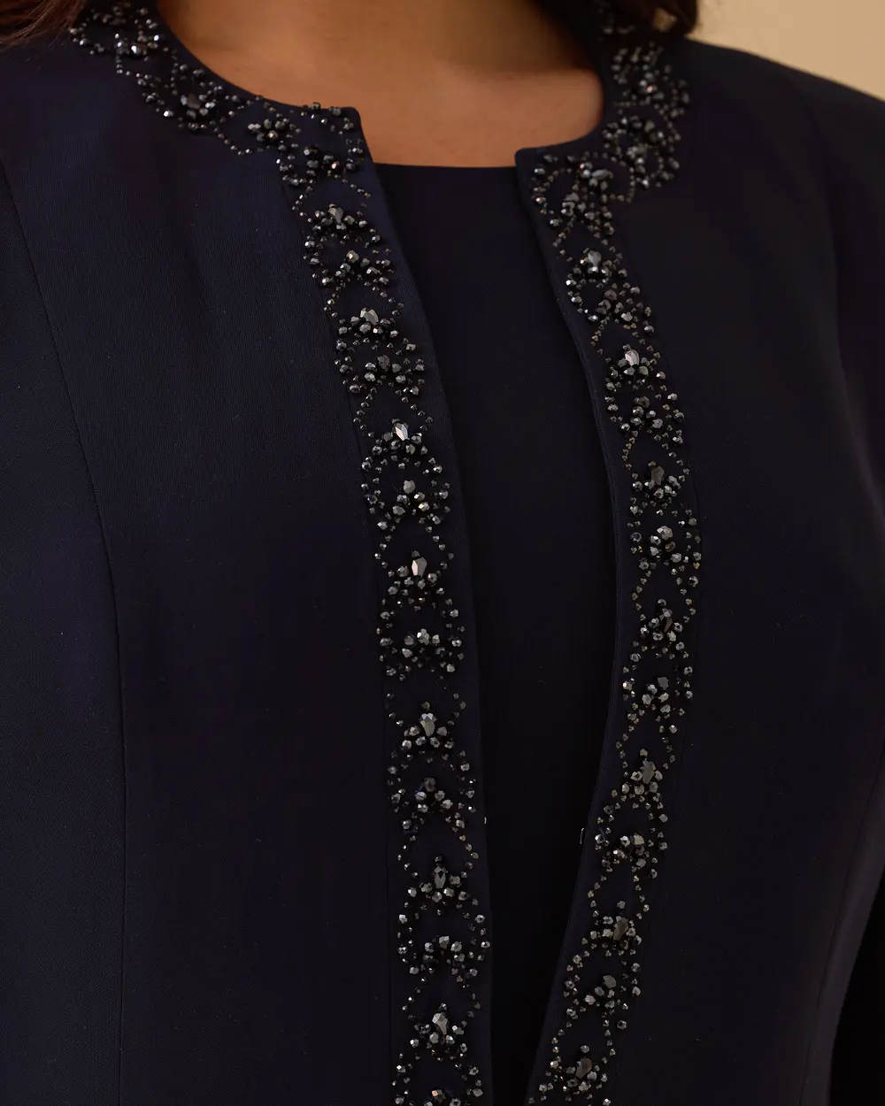 Oversized Stone-Embellished Jacket
