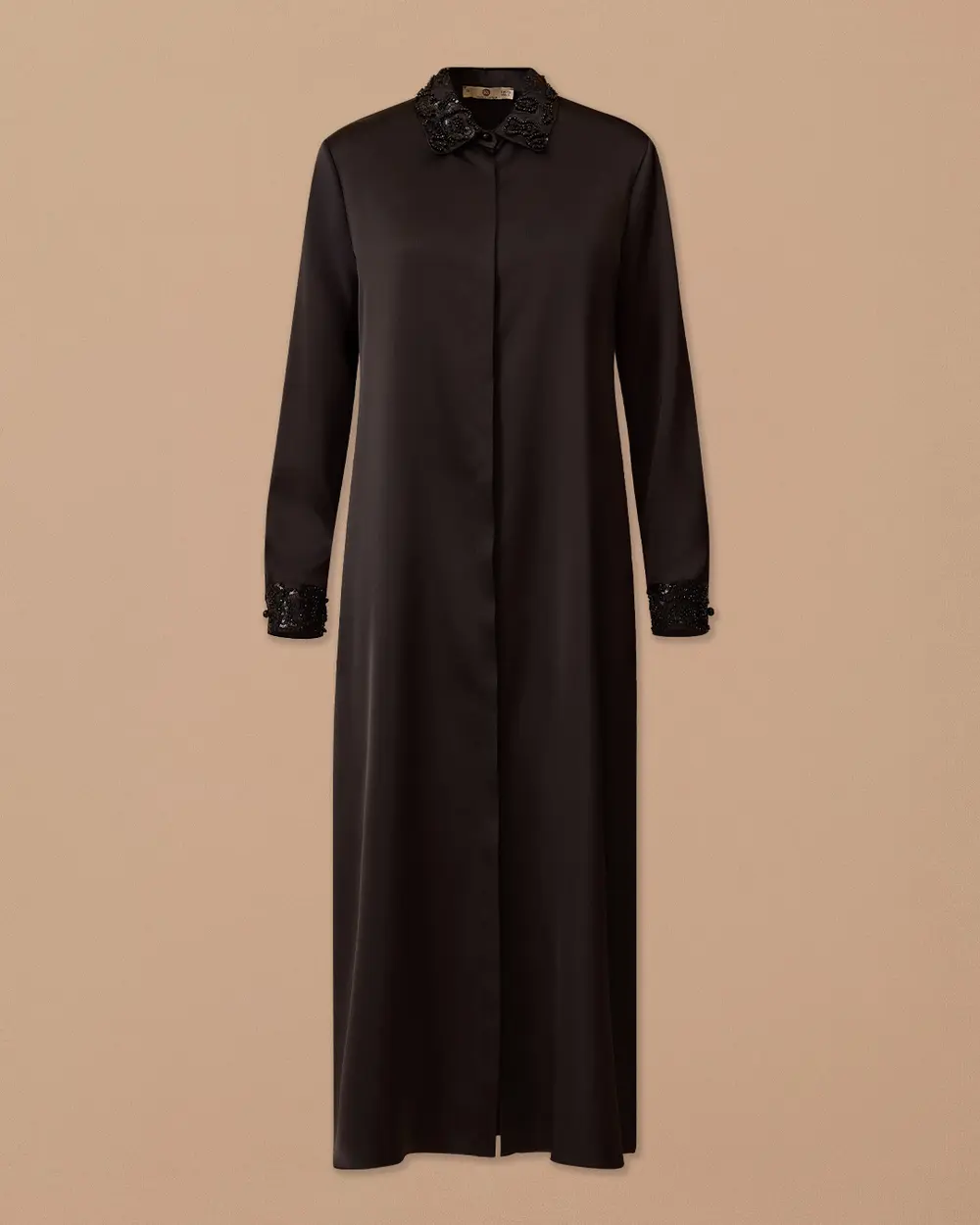 Boncuk Detaylı Saten Tunik