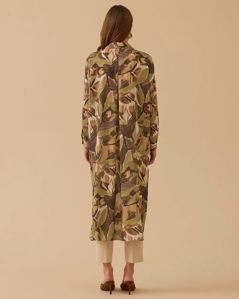 Oversize Desenli Uzun Tunik