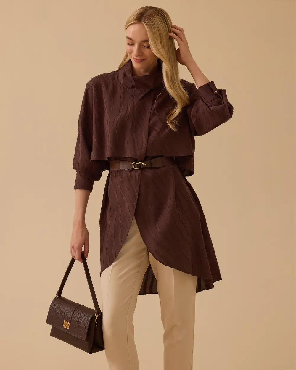 Desenli Asimetrik Tunik