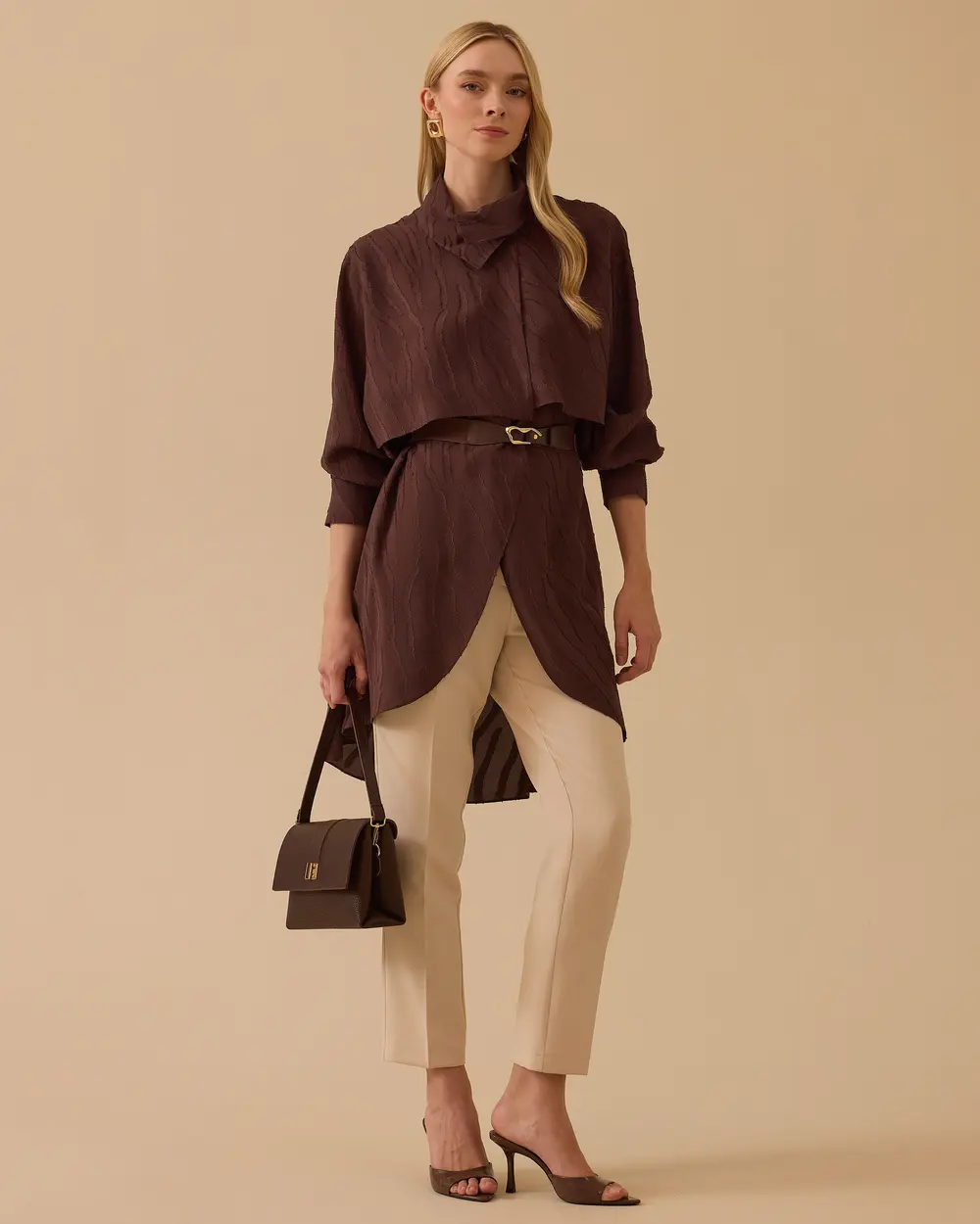 Desenli Asimetrik Tunik