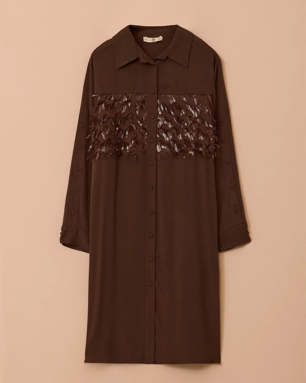 Pul Detaylı Uzun Tunik