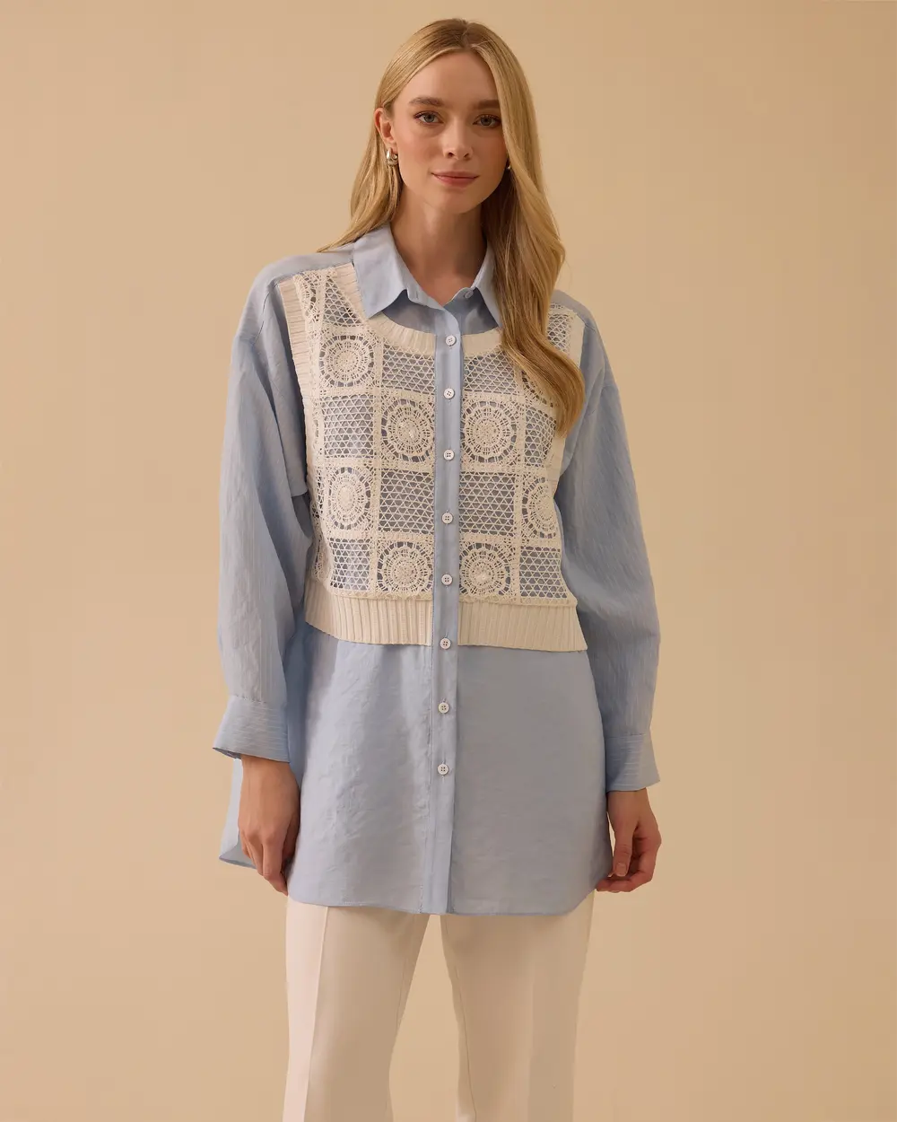 Katmanlı Dantel Detaylı Tunik