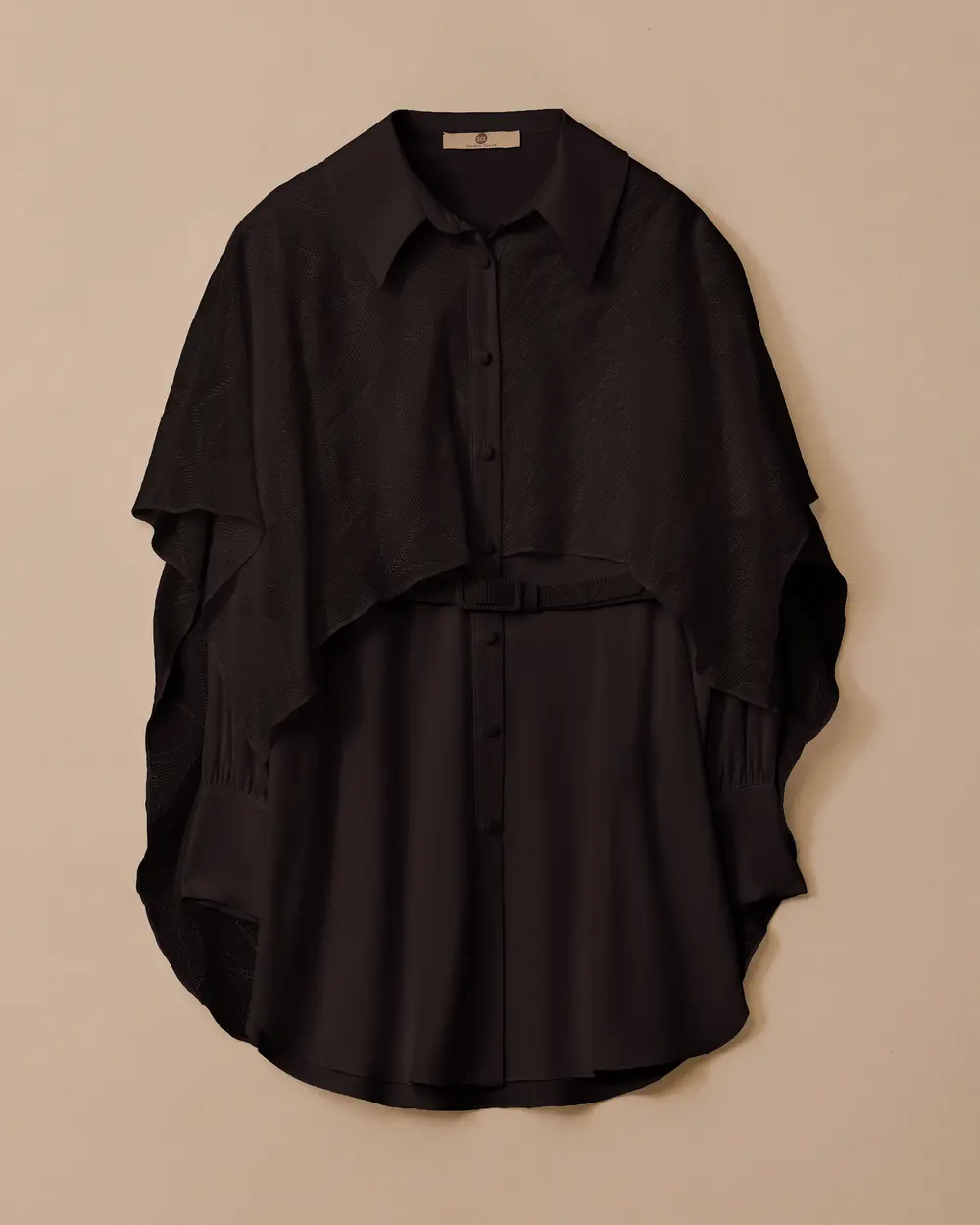 Kemerli Pelerin Detaylı Tunik