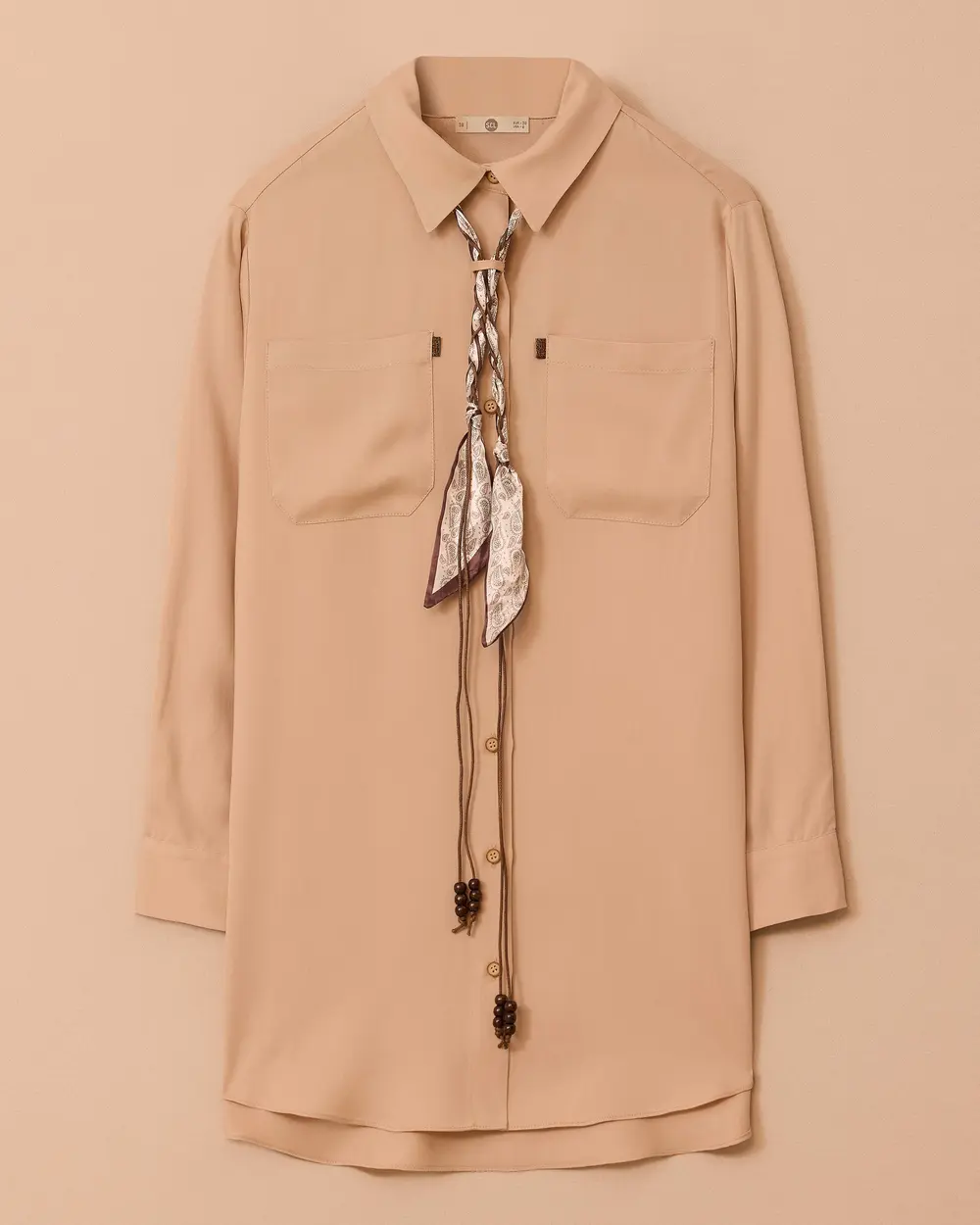 Accessory Detailed Shirt Collar Tunic