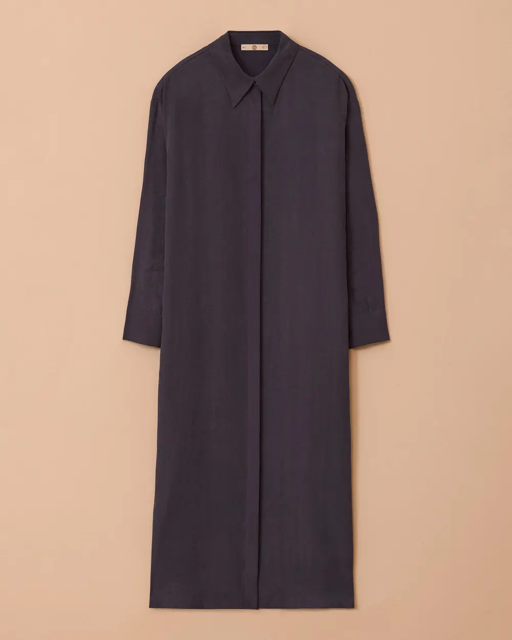 Midi Length Shirt Collar Tunic