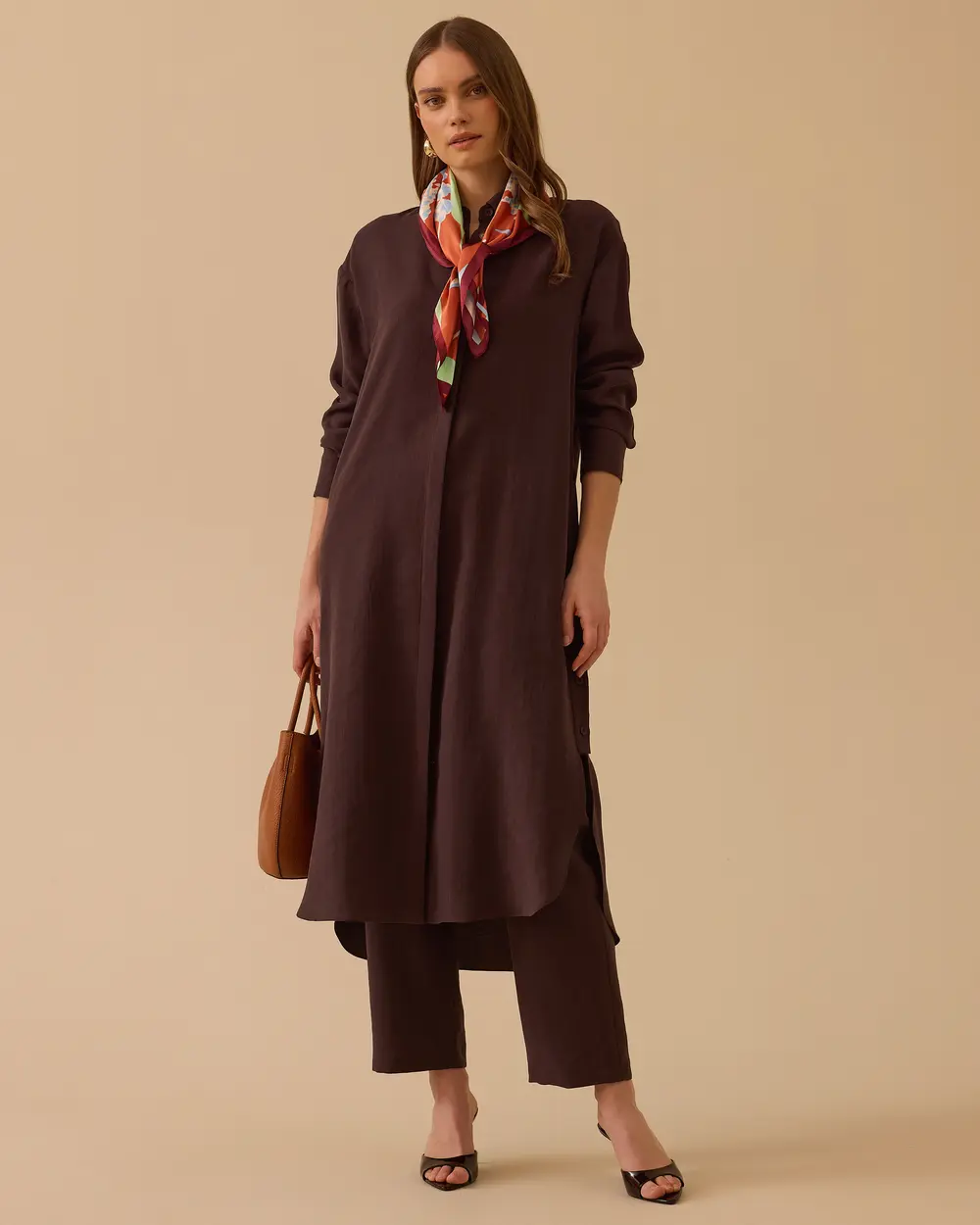 Midi Boy Gömlek Yaka Tunik