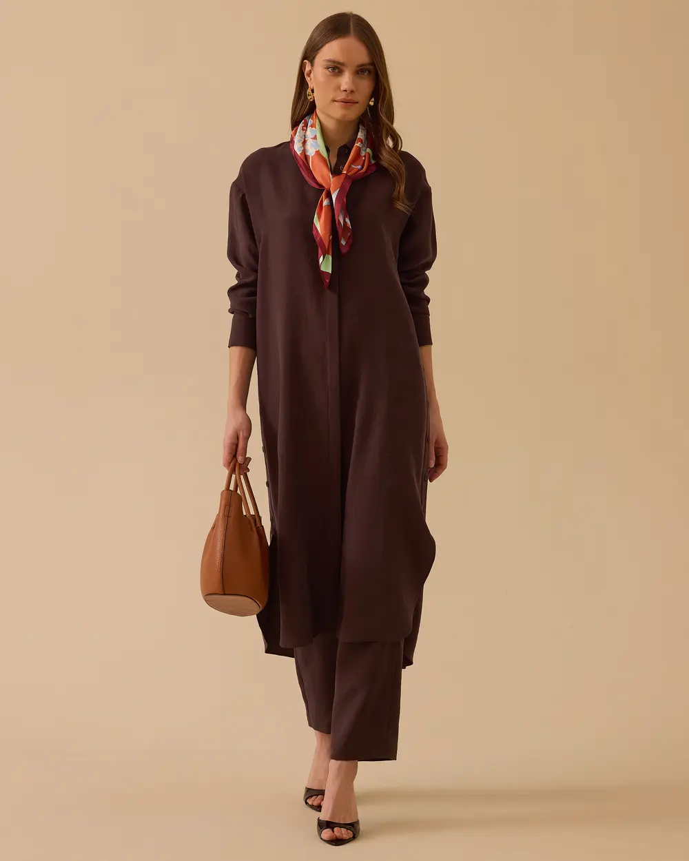 Midi Boy Gömlek Yaka Tunik