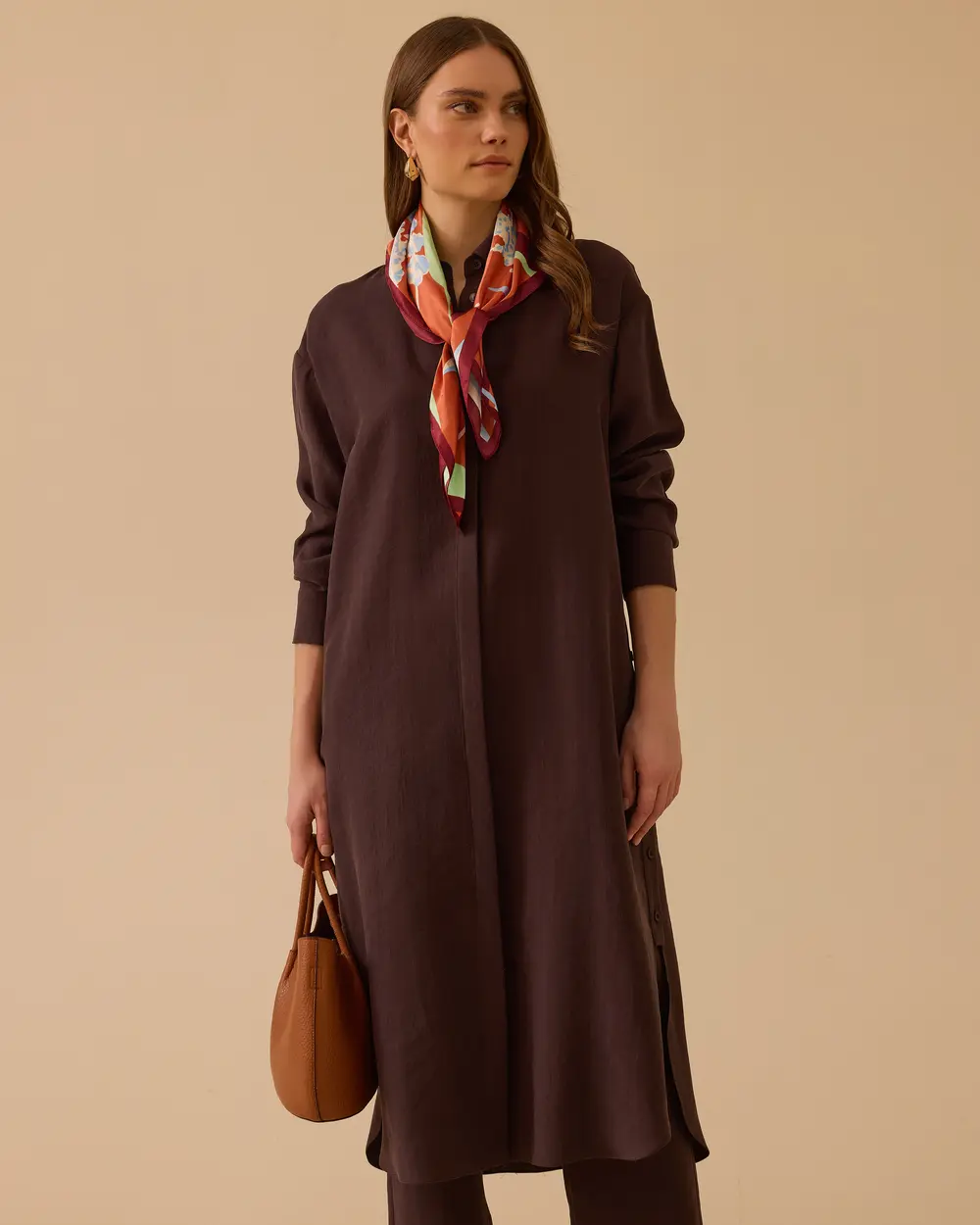 Midi Boy Gömlek Yaka Tunik