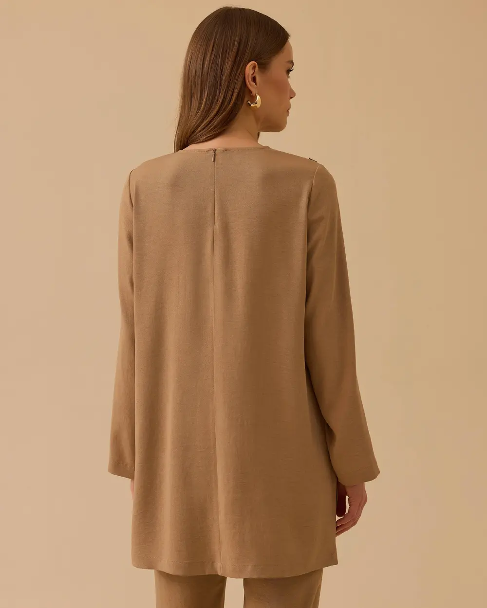 Round Neck Button Detailed Tunic