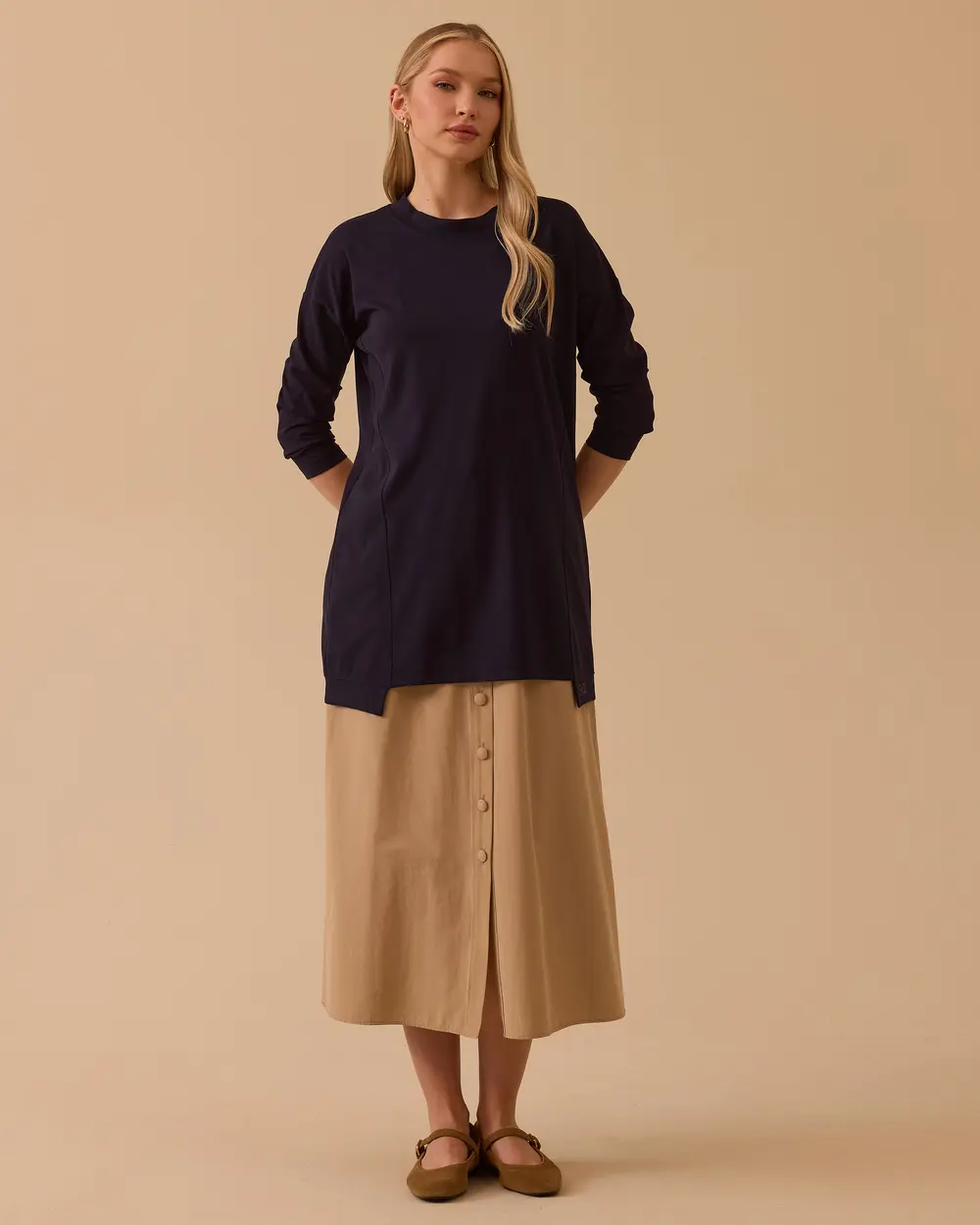 Yuvarlak Yaka Oversize Tunik