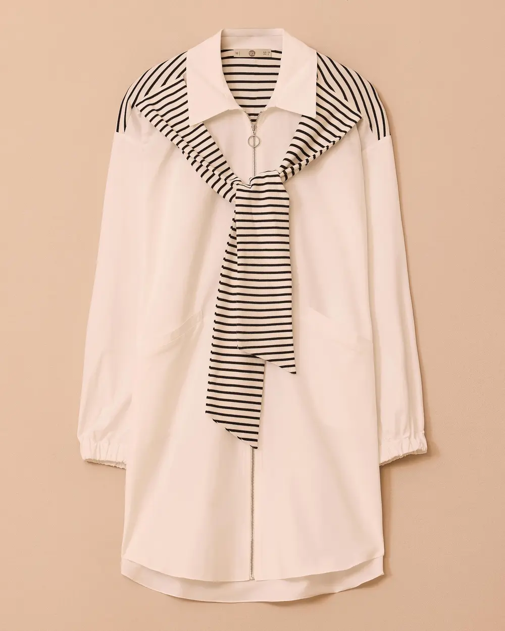 Zippered Tunic with Ties
