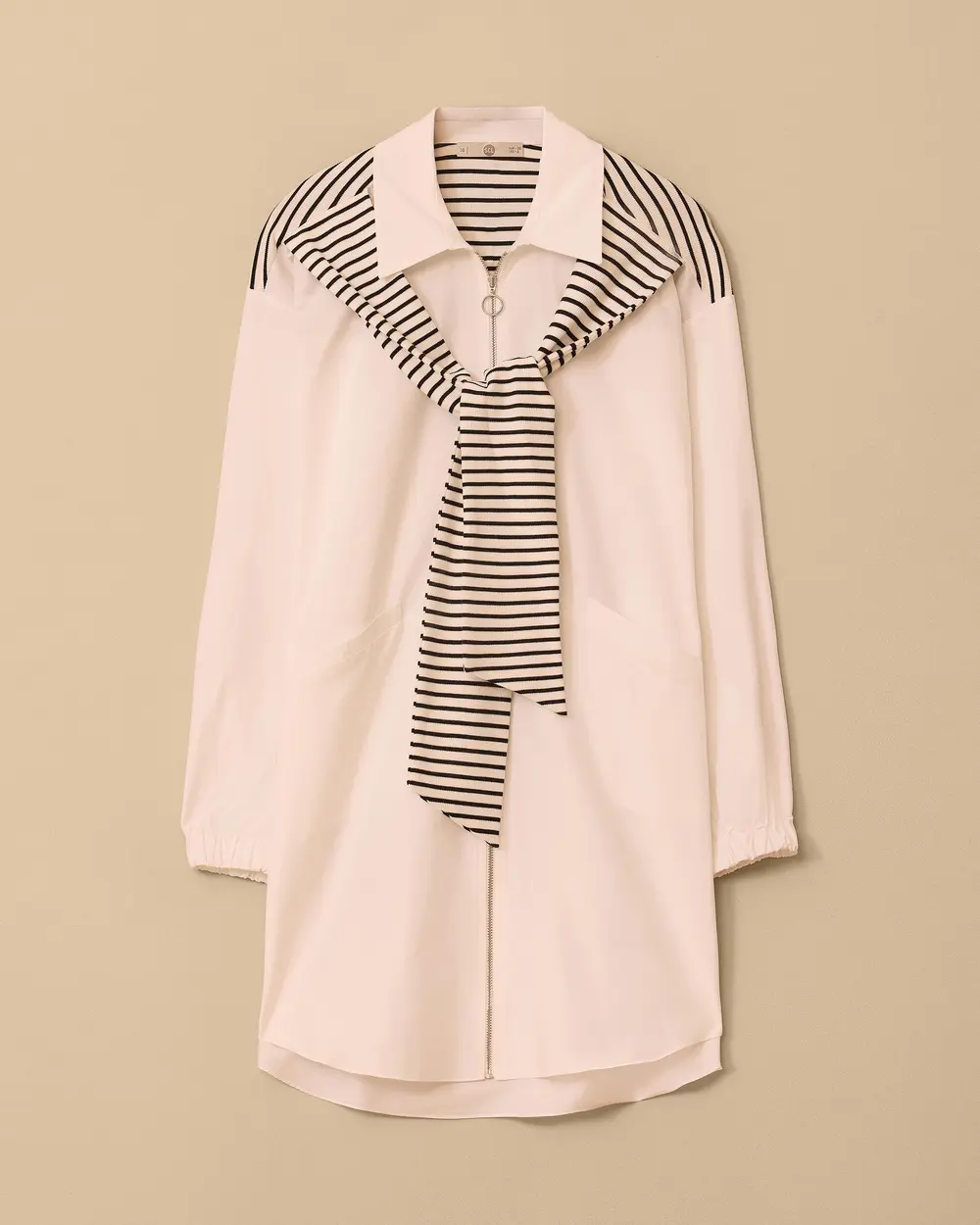 Zippered Tunic with Ties
