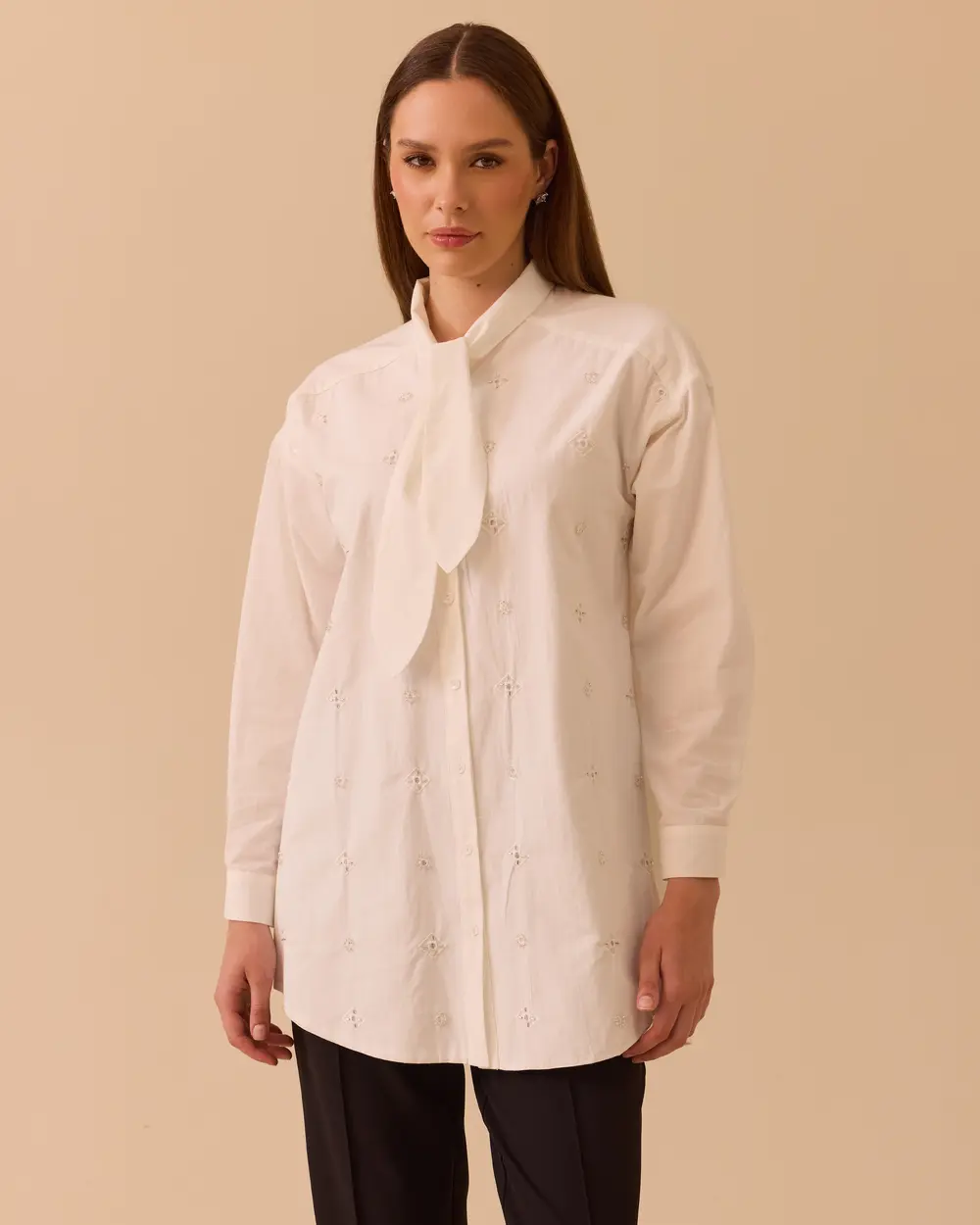 Tunic with a Scarf Collar