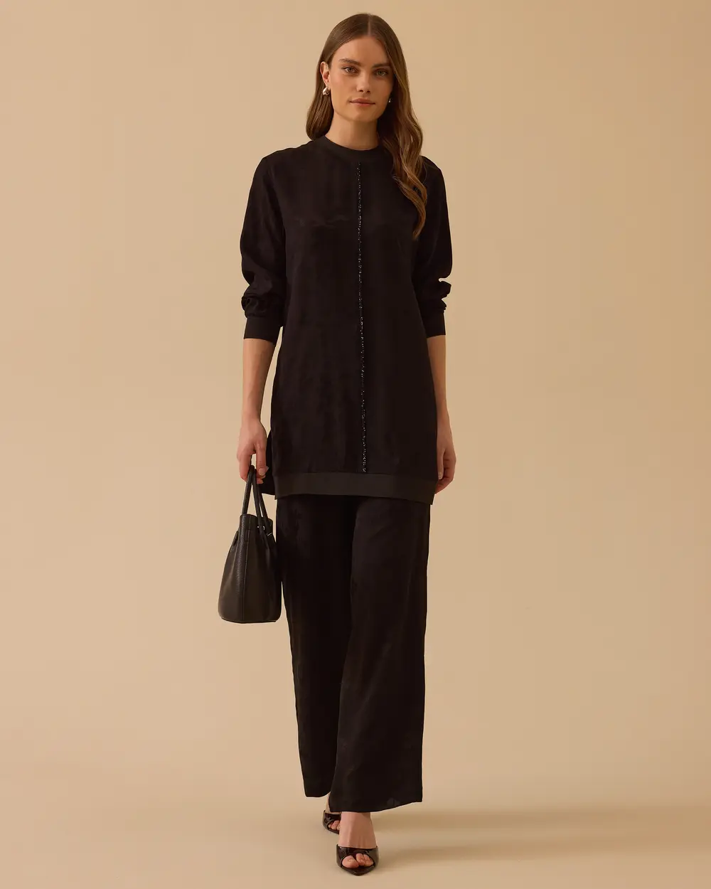 Zero Neck Patterned Tunic