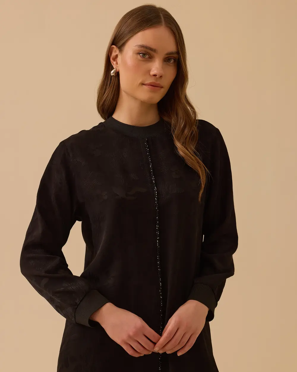 Zero Neck Patterned Tunic