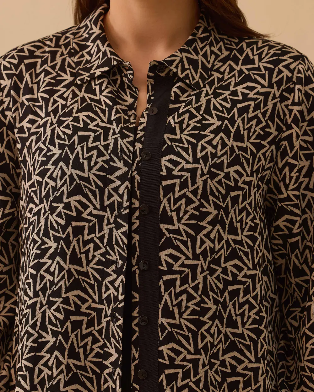 Büyük Beden Desenli Cepli Tunik