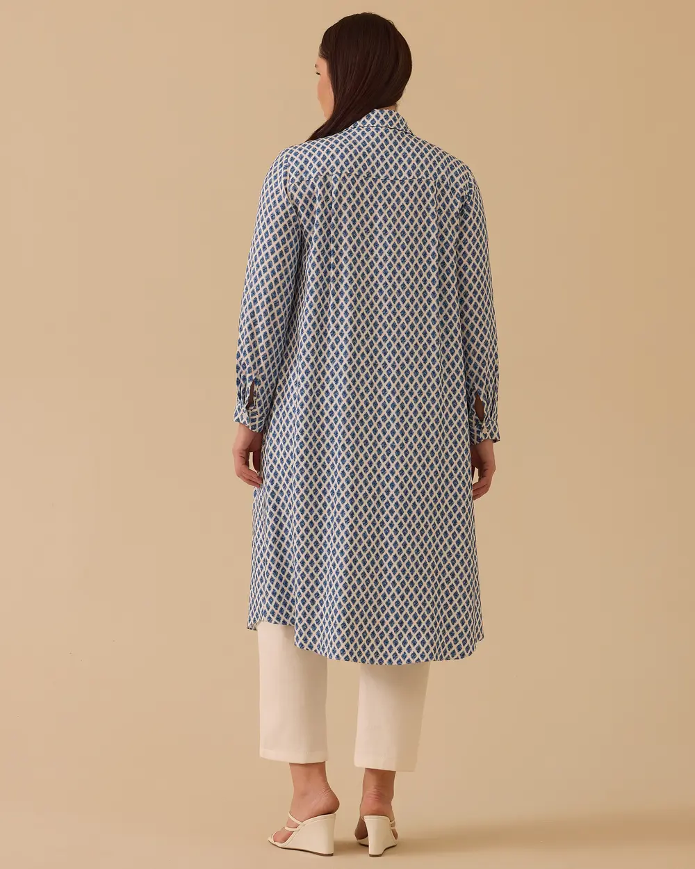 Büyük Beden Desenli Cepli Tunik