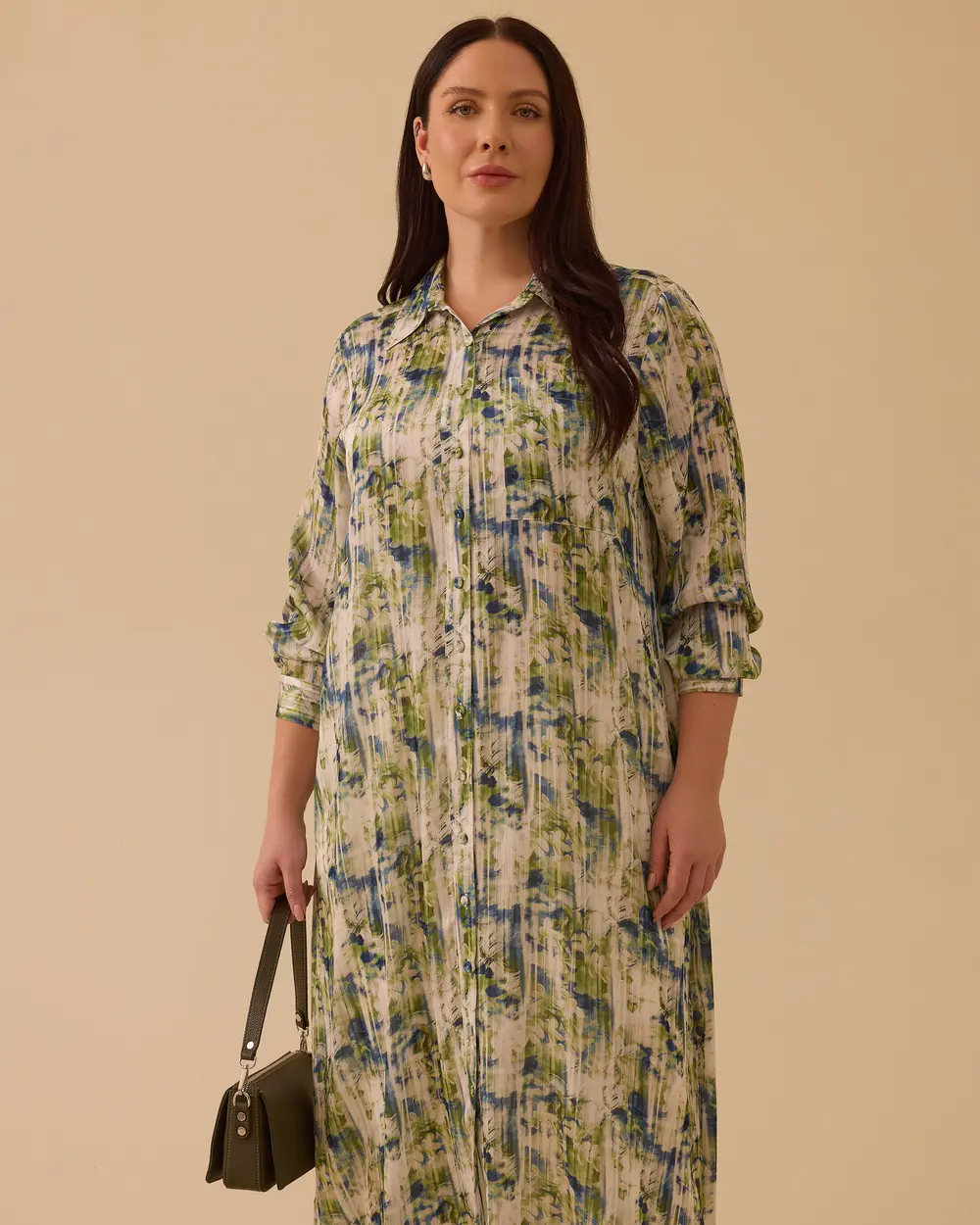 Büyük Beden Çiçek Desenli Uzun Tunik