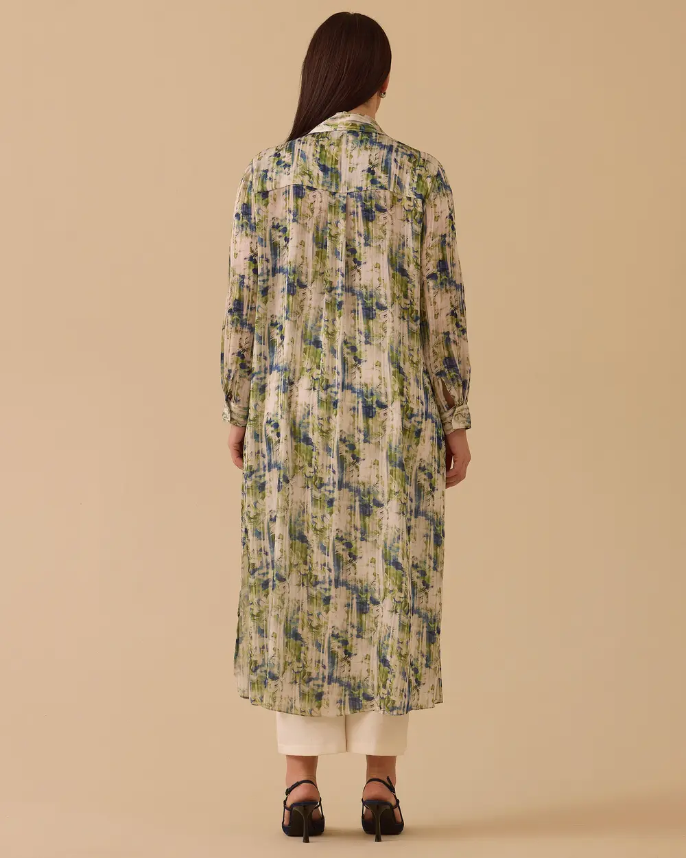 Büyük Beden Çiçek Desenli Uzun Tunik