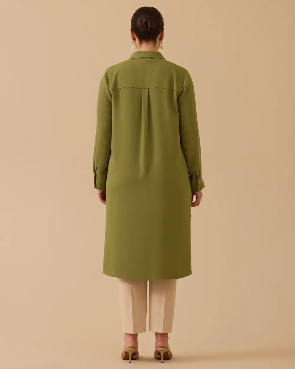 Büyük Beden Düğmeli Basic Tunik