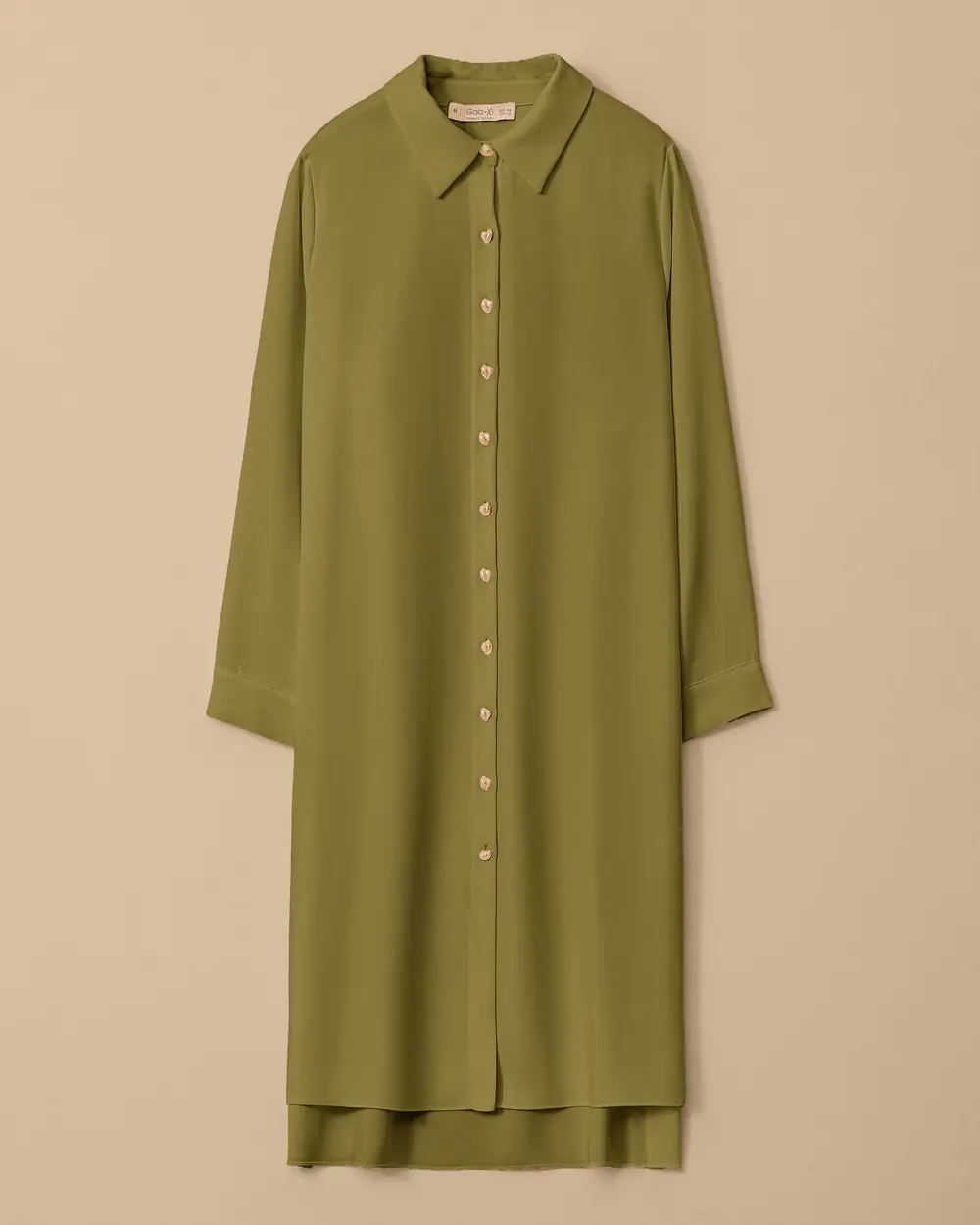 Büyük Beden Düğmeli Basic Tunik