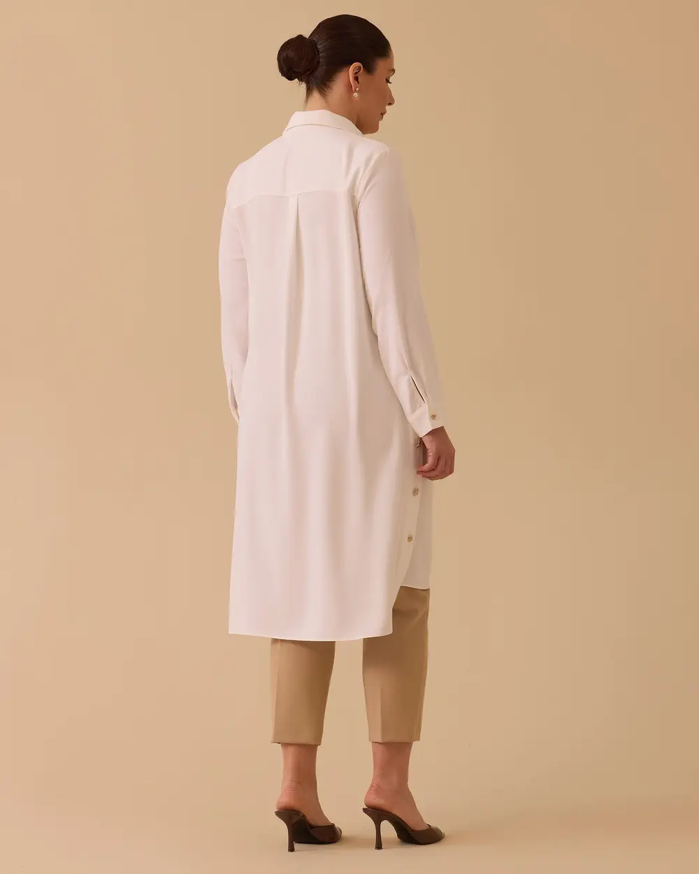Büyük Beden Düğmeli Basic Tunik