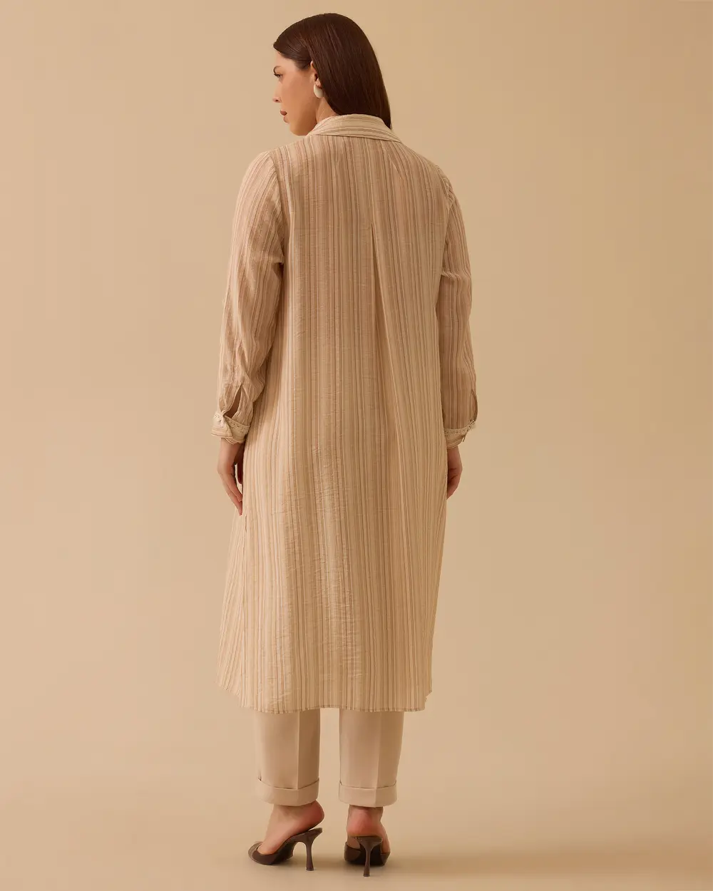 Büyük Beden Dantel Detaylı Uzun Tunik