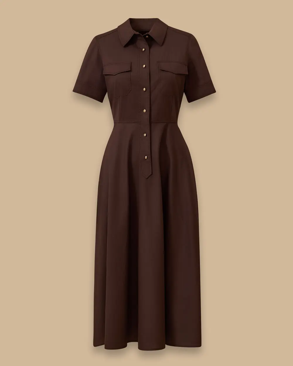 Kuşaklı Cepli Kısa Kollu Elbise