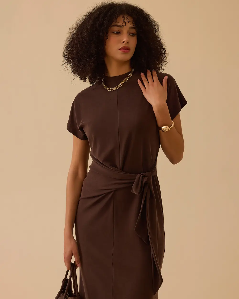 Beli Bağlamalı Midi Boy Elbise