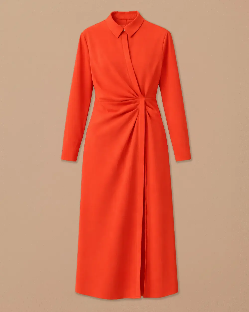 Gömlek Yaka Drapeli Elbise