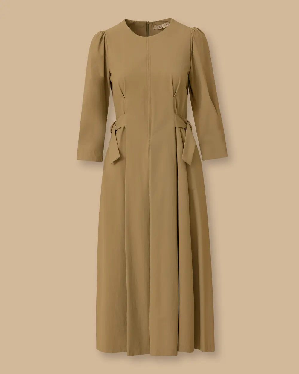 Bel Ayarlamalı Midi Elbise