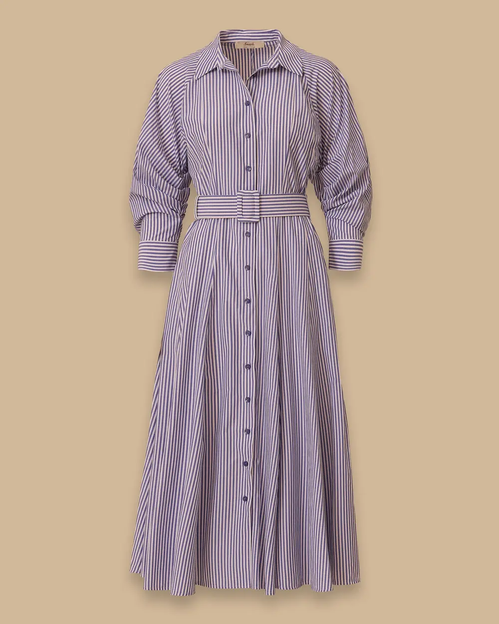 Kemerli Kol Büzgülü Elbise