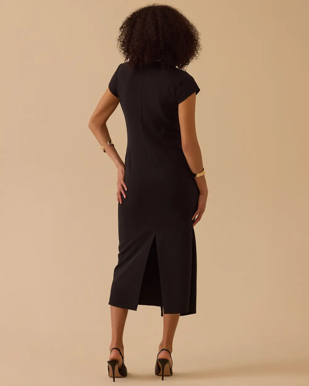 Kruvaze Midi Boy Elbise