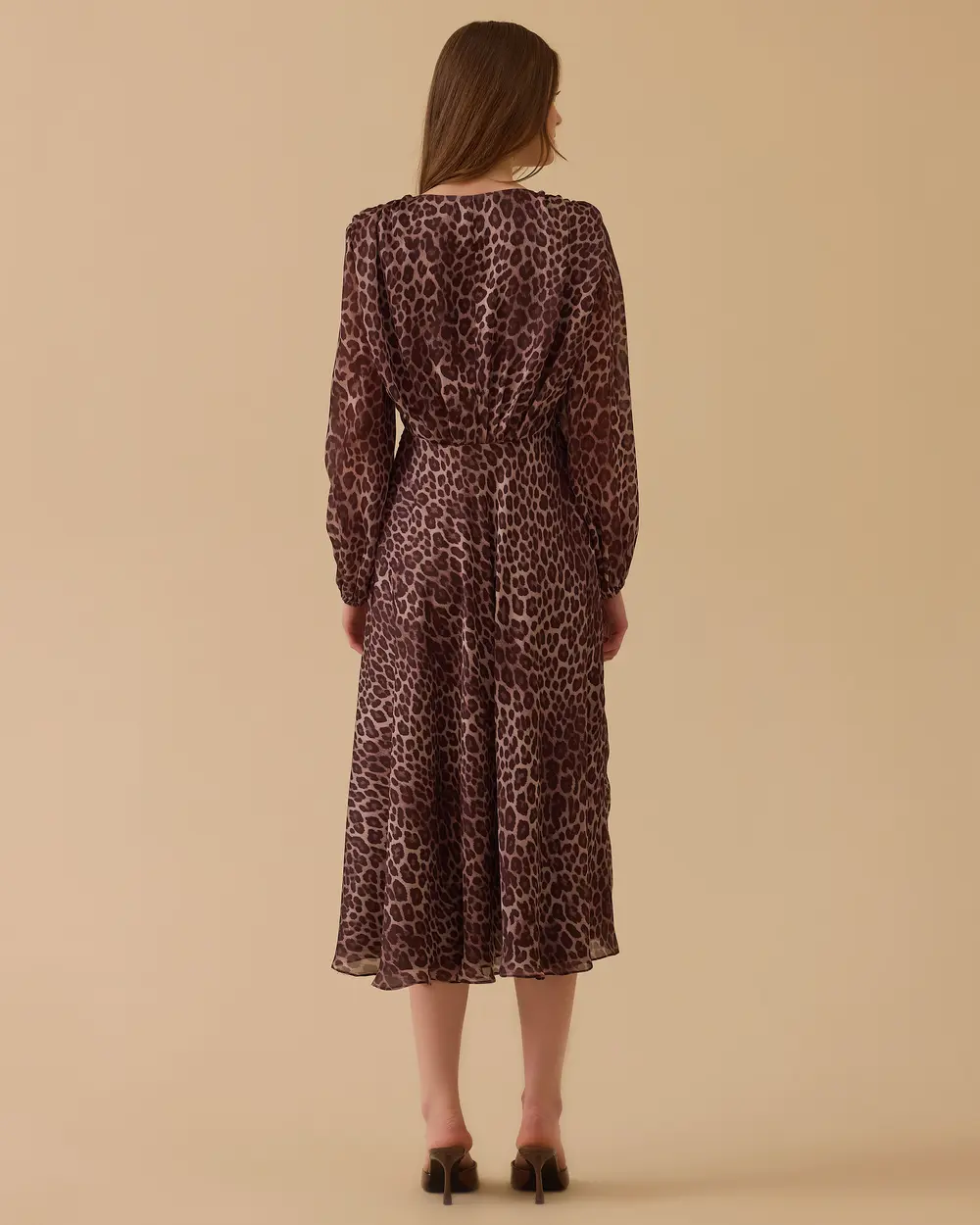 Leopard Print A-line Chiffon Dress