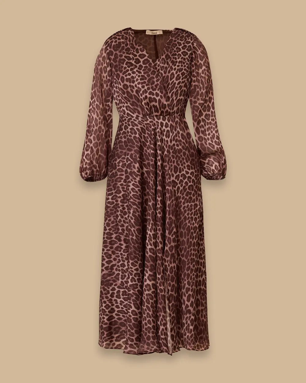Leopard Print A-line Chiffon Dress