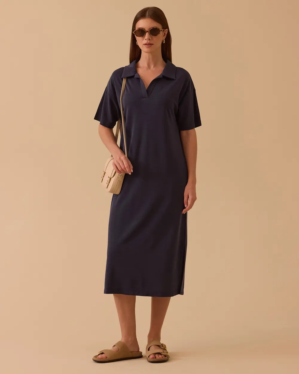 Polo Yaka Kısa Kollu Basic Elbise